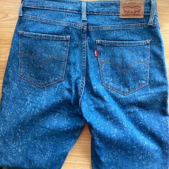 LEVIS SKINNY 721 SPATTER PATTERN WOMENS JEANS size 29 - Picture 4 of 9
